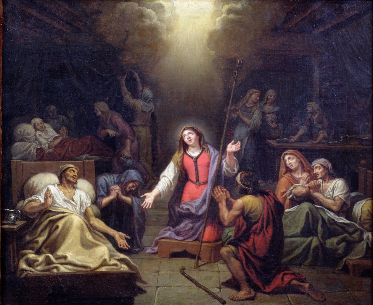 St. Genevieve beschermt de zieken, 1680 door Francois Verdier