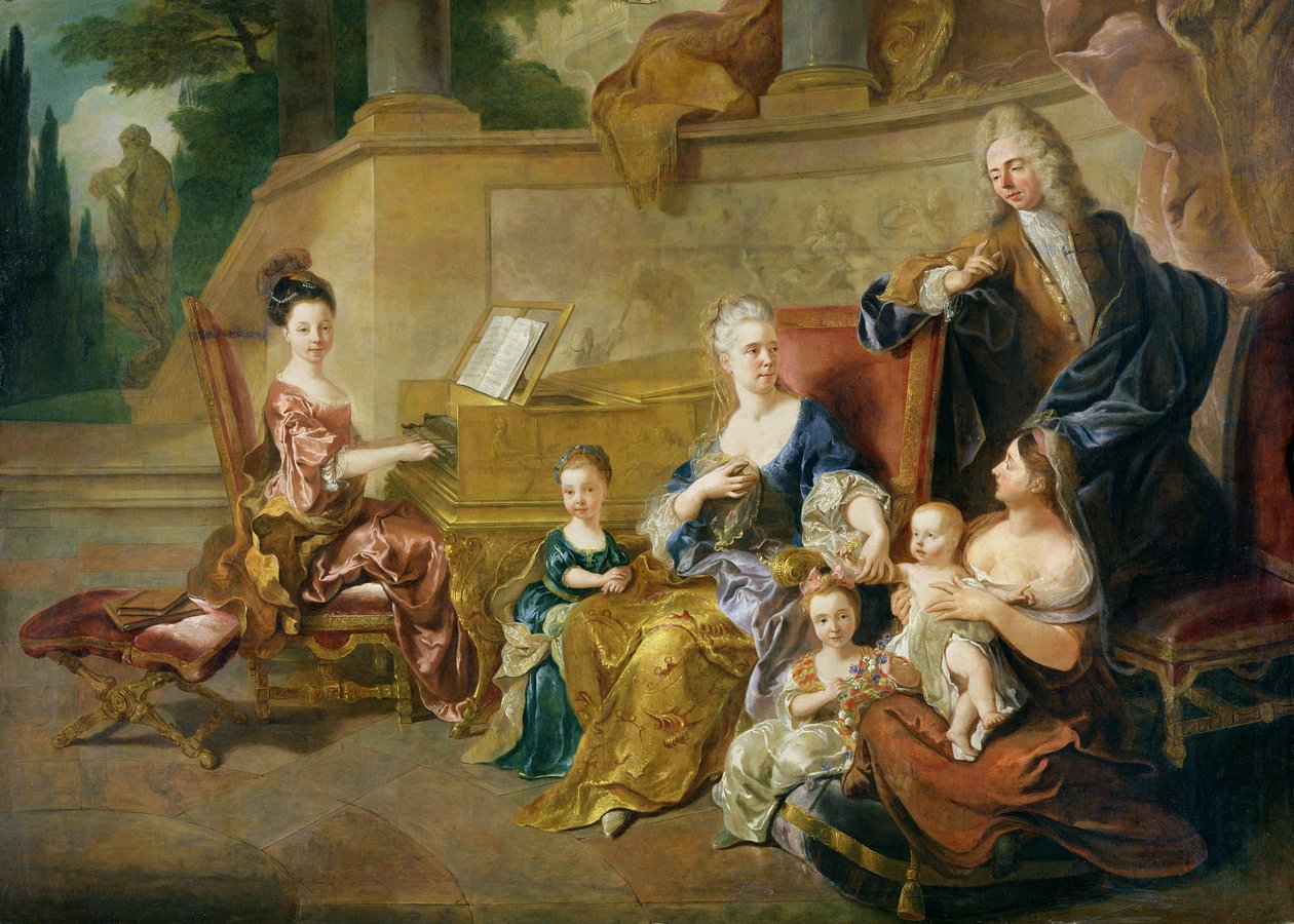 De Familie Franqueville, 1711 door Jean François de Troy