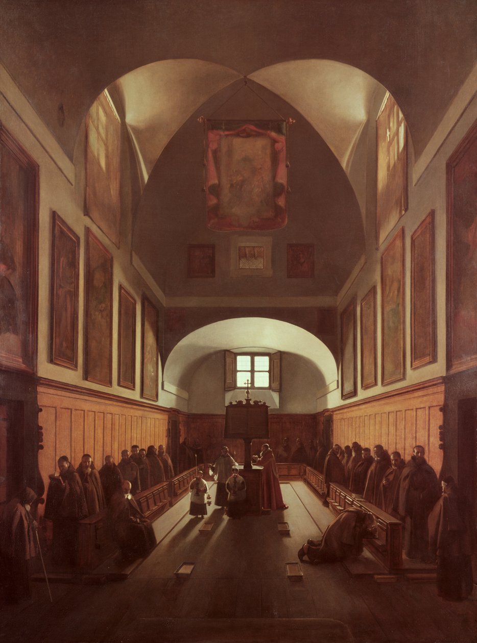 Het koor van de Kapucijnenkerk, Rome door Francois Marius Granet