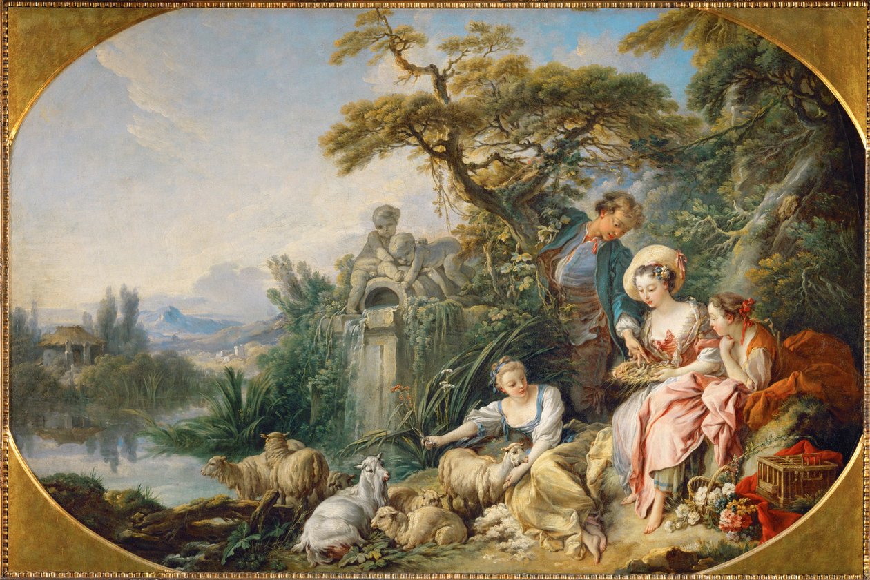 De cadeautjes van de herder, of het nest ... door François Boucher