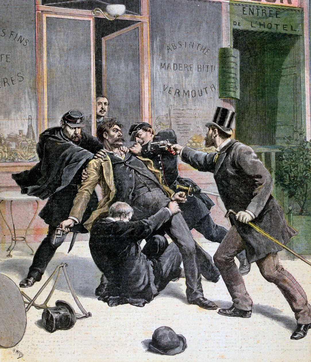 De arrestatie van Ravachol, 1892 door Francois Claudius Koeningstein