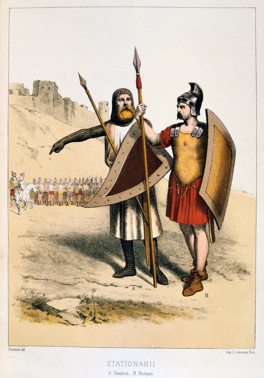 Stationarii, een Galliër en een Romein door Francois Cudet