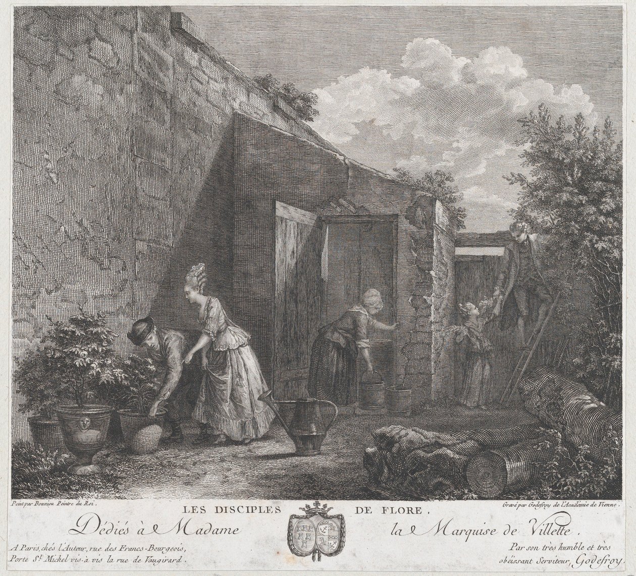 De discipelen van Flora, 1778 door Francois Godefroy