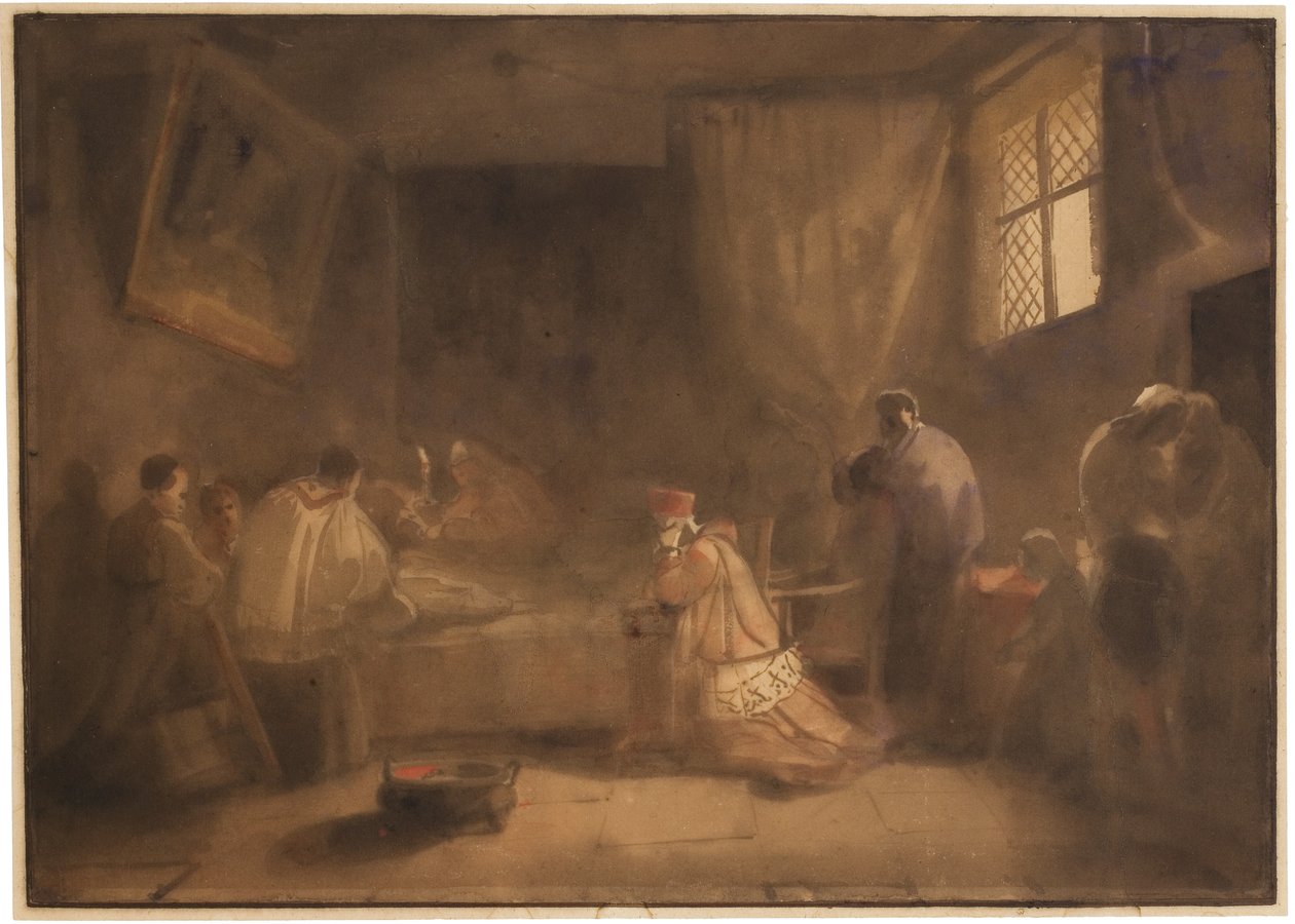 De Dood van Poussin door Francois Marius Granet
