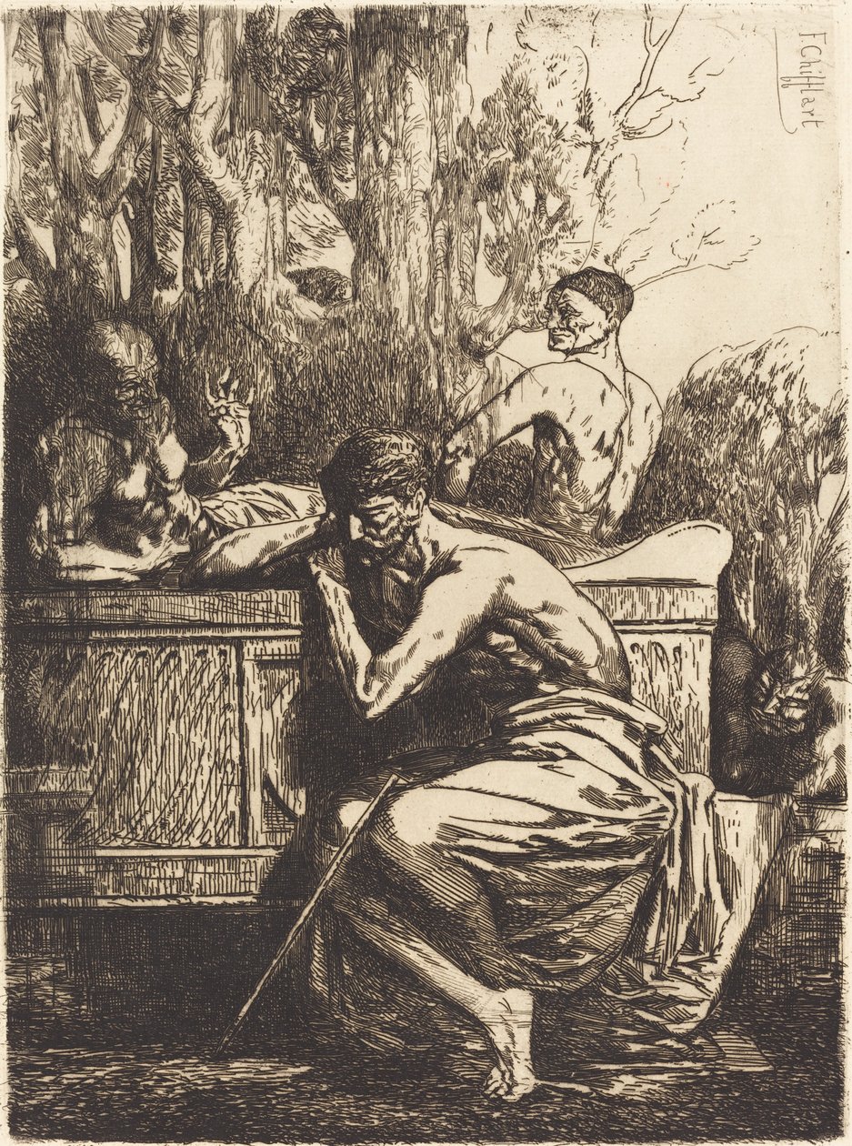 Meditatie door Francois Nicolas Chifflart