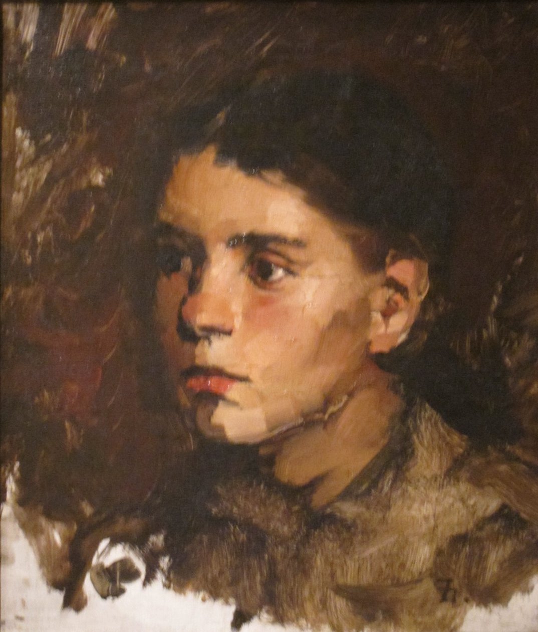 Hoofd van een jong meisje door Frank Duveneck
