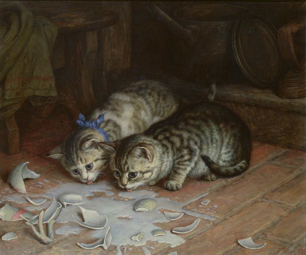 Het heeft geen zin om te huilen over gemorste melk, 1880 door Frank Paton