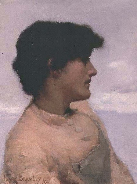 Figurenstudie, Newlyn door Frank Bramley