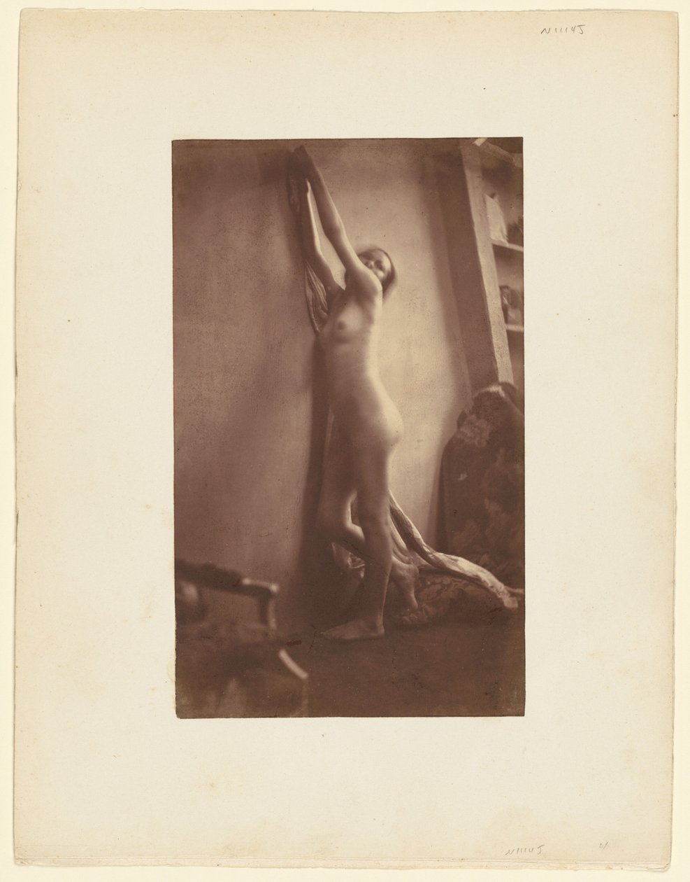 Naakt, ca. 1856 (foto) door Frank Chauvassaigne