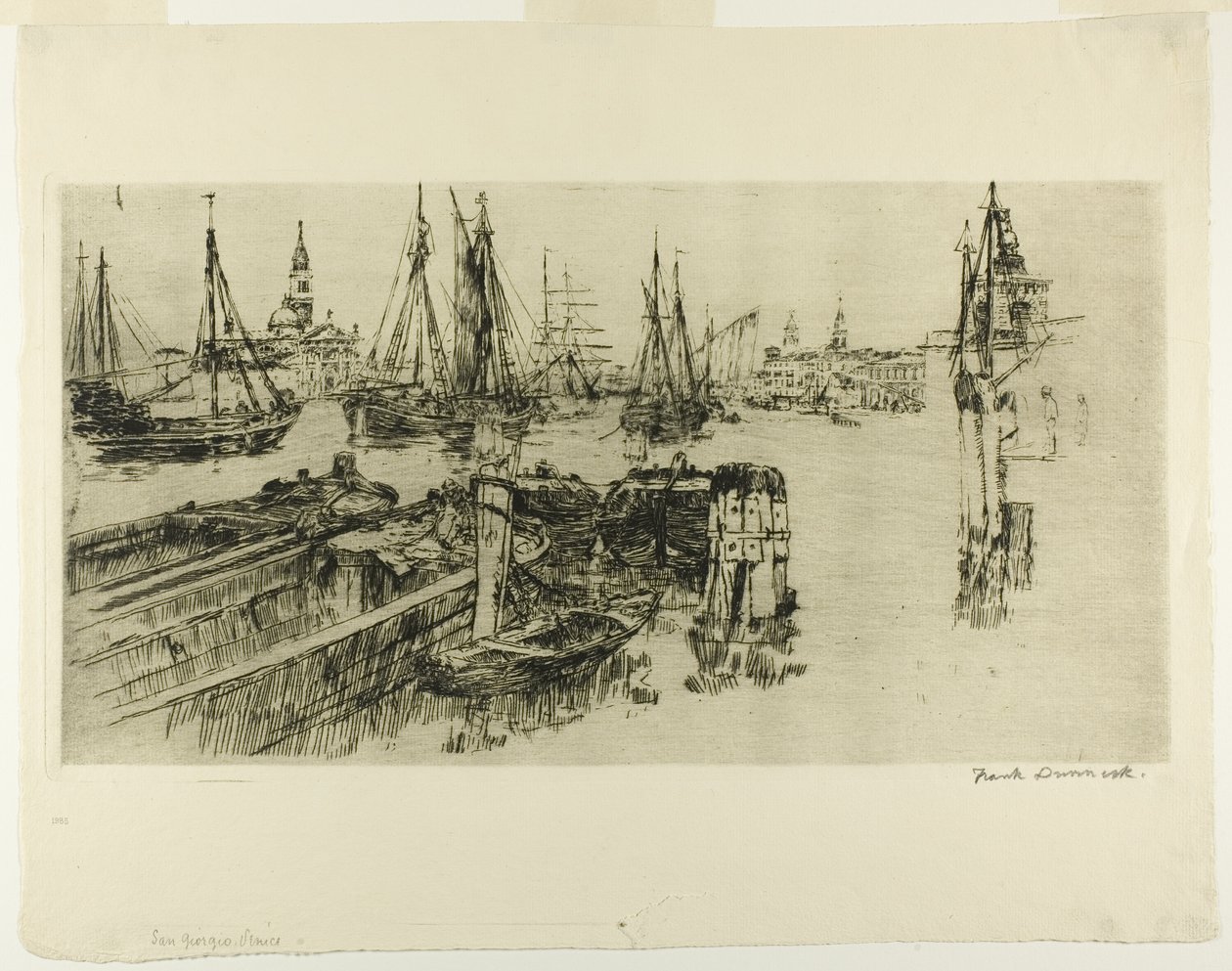 Scheepvaart op de Giudeca (De Docks) door Frank Duveneck