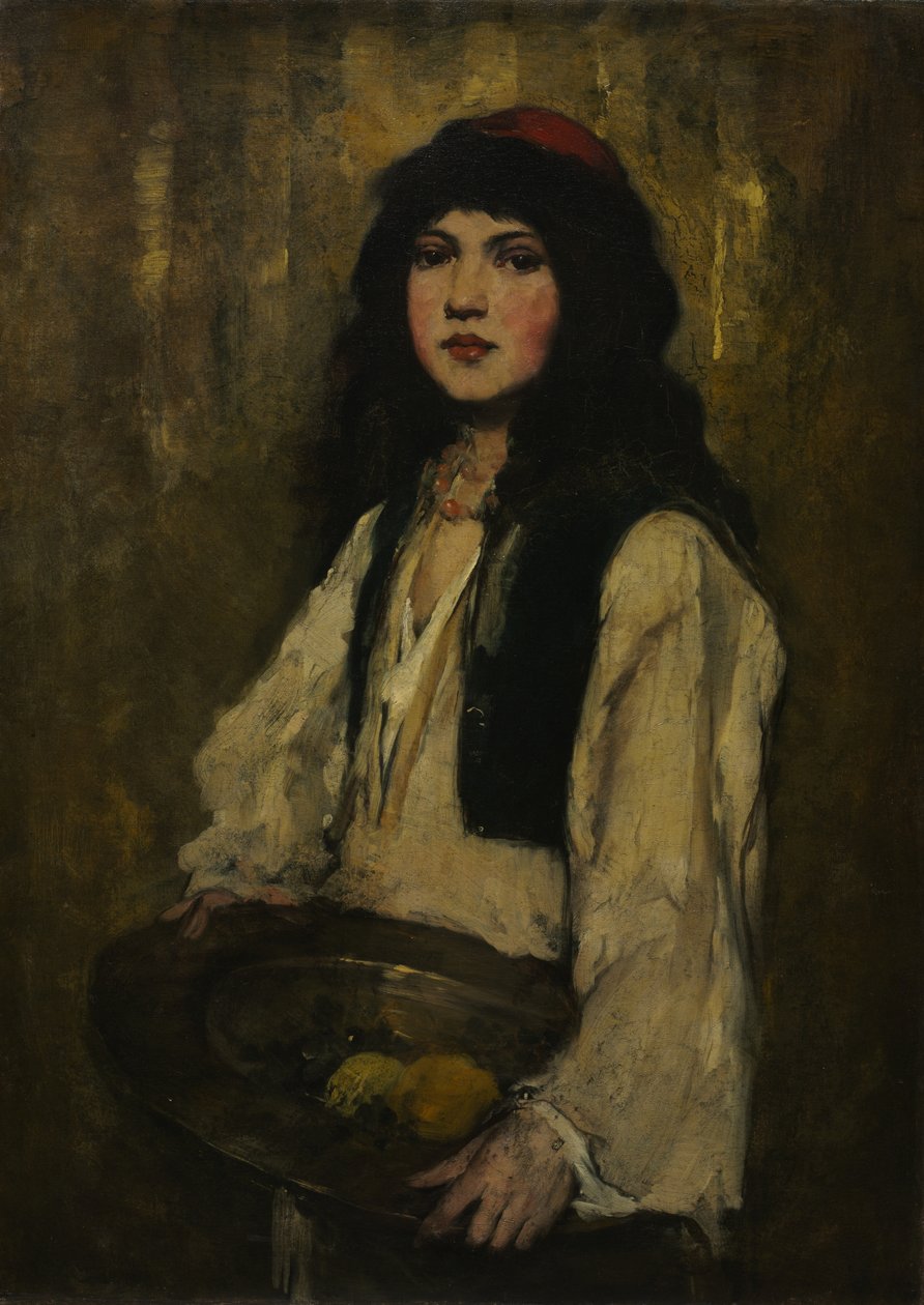 Het Venetiaanse meisje, ca.1880 (olieverf op doek) door Frank Duveneck