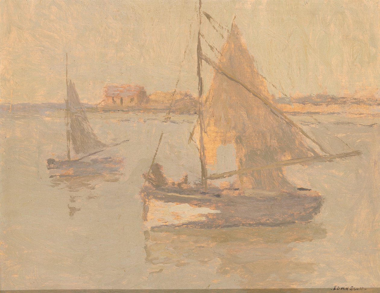 Honfleur vissersboten nr. 1, n.d. door Frank Edwin Scott