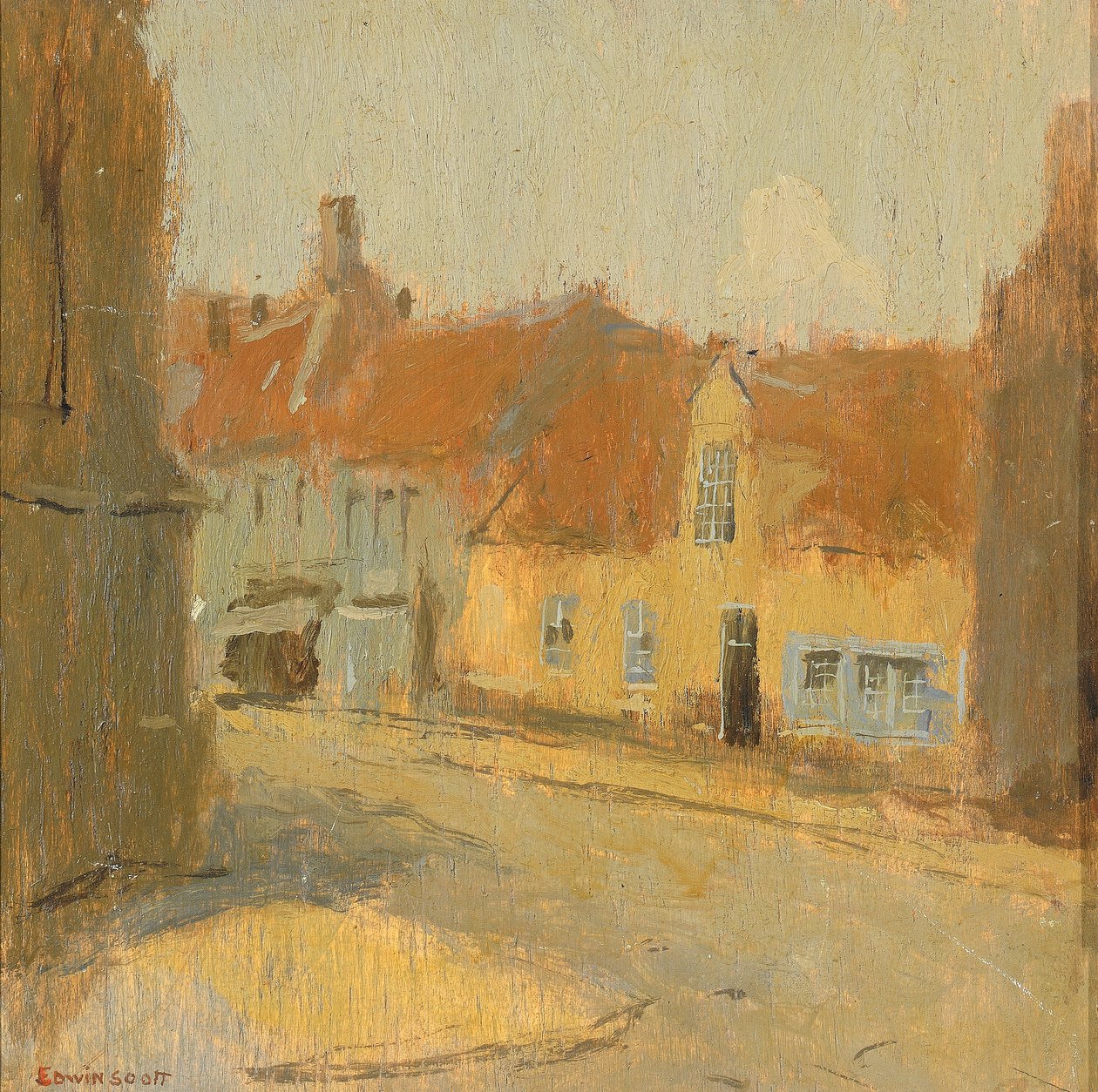 Dorpsstraat door Frank Edwin Scott