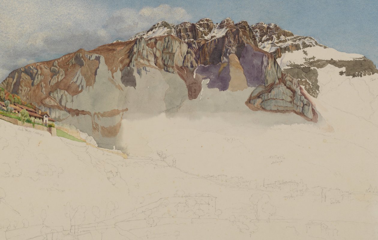 Bergachtig landschap in Italië: Il Resegone, 1885 door Frank Randal