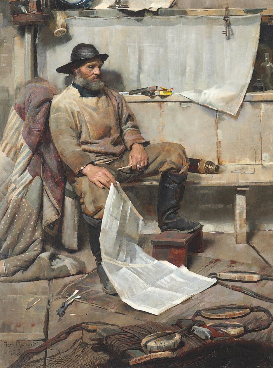 De visser, 1890 door Frank Richards