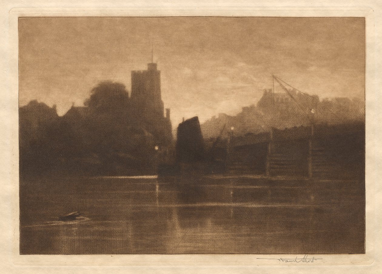 Ebbe, Putney Bridge, 1885 door Frank Short