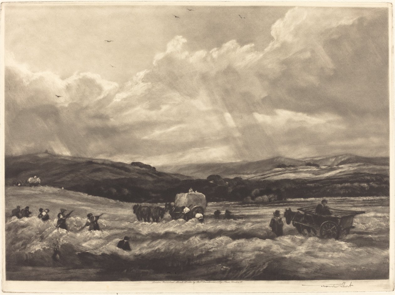 Hooiweide in Yorkshire, 1904 door Frank Short