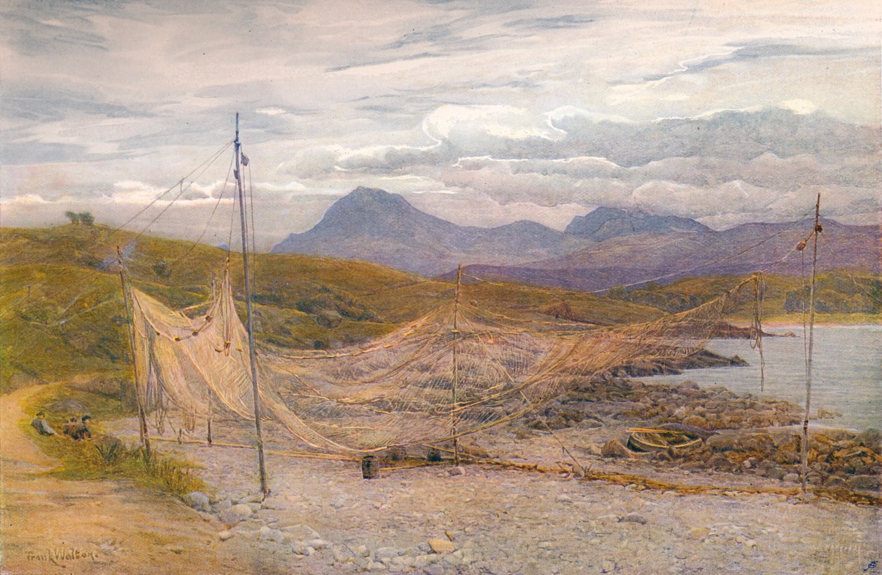 Zalmnetten, Gairloch, Ross-Shire, 1860-1906, 1906 door Frank Walton