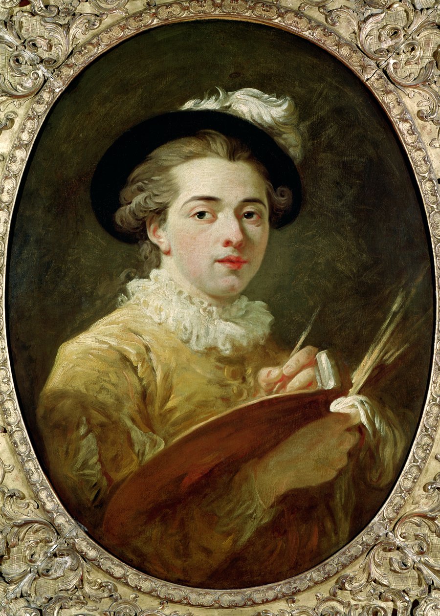Zelfportret met palet door François André Vincent