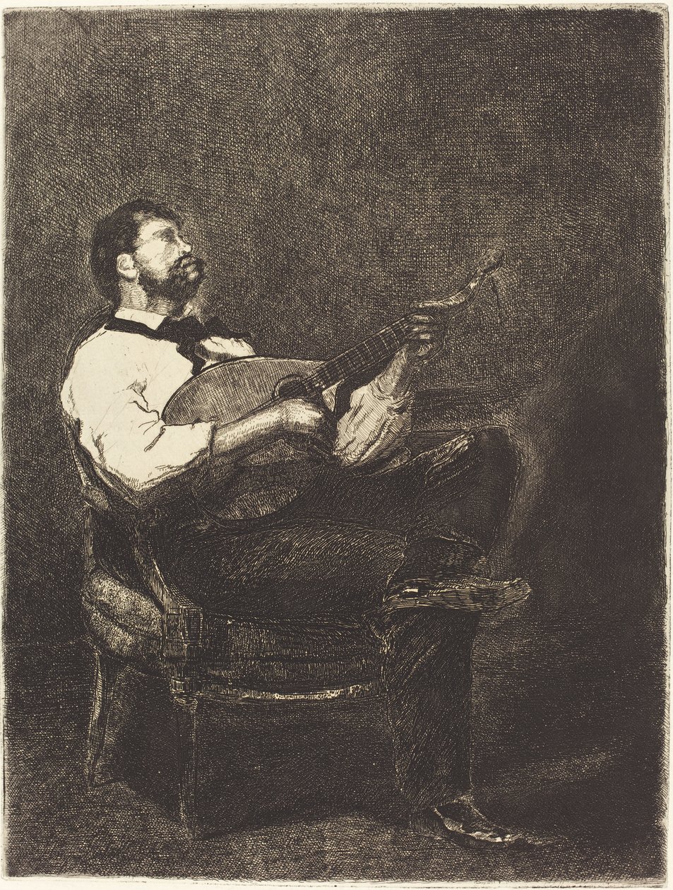 Gitarist, 1861 door François Bonvin