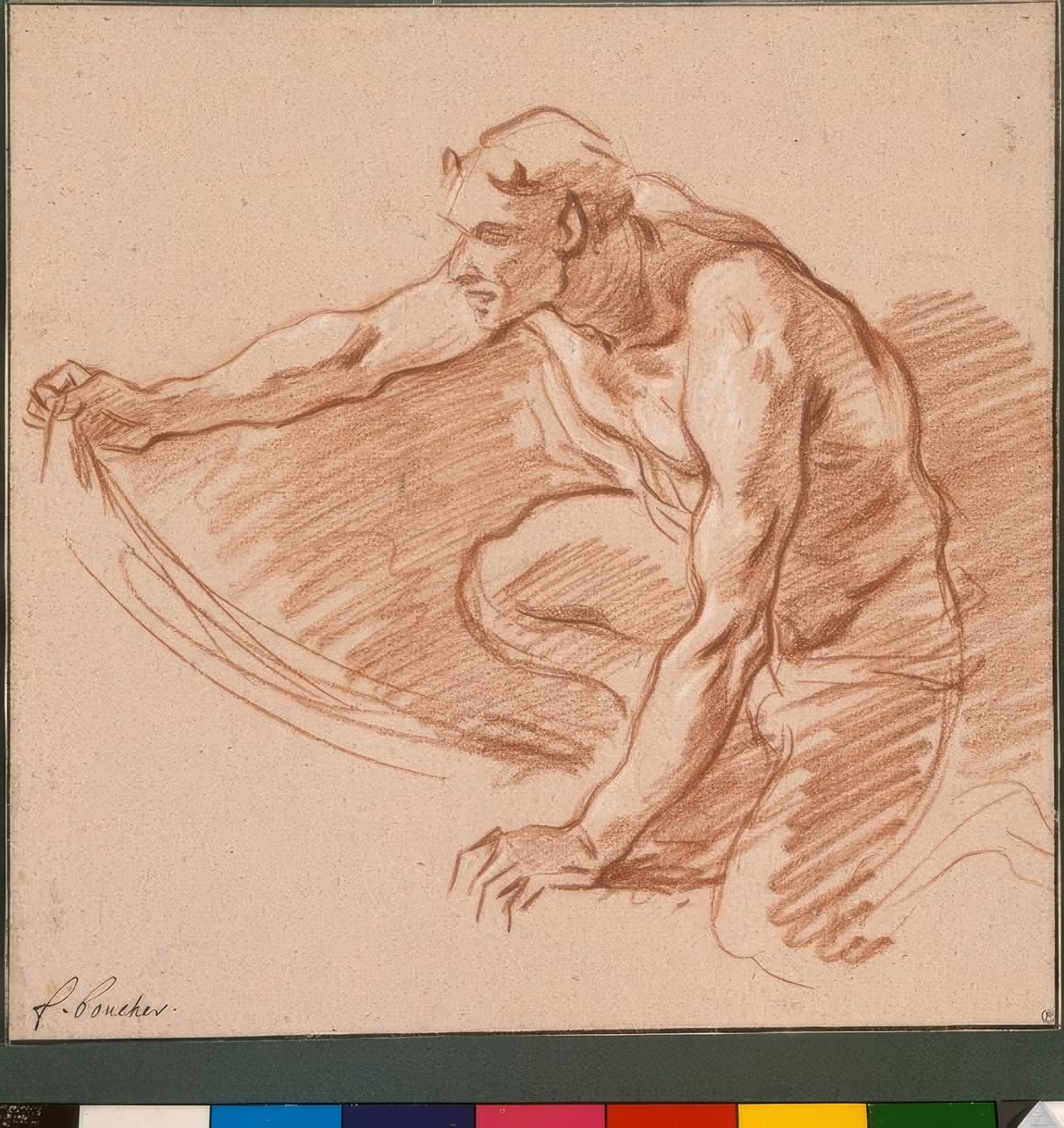 Sater met een Draperie door François Boucher