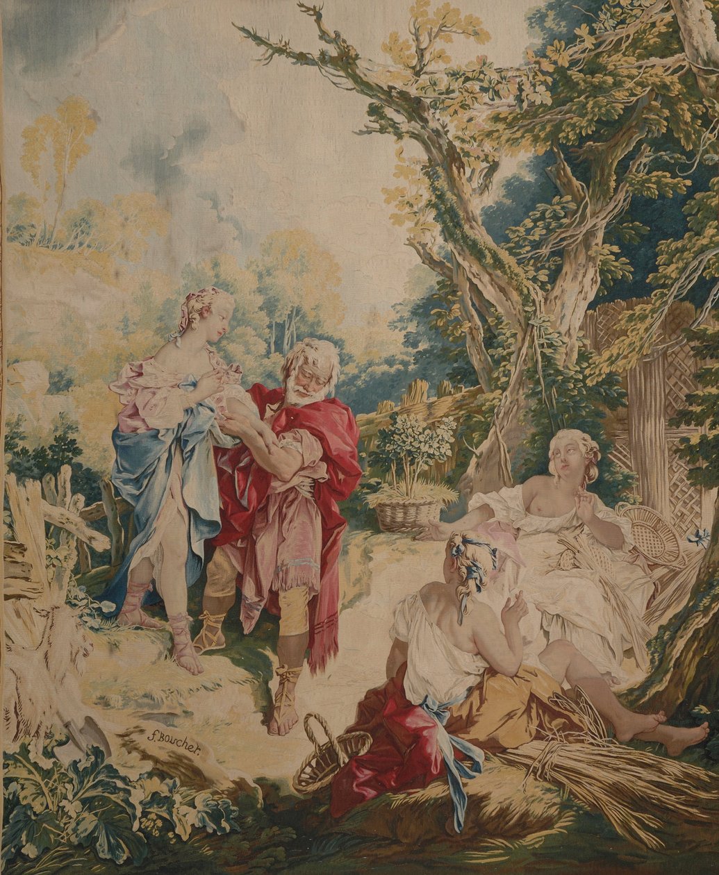 Wandtapijt met Psyche en de mandenmaker door François Boucher