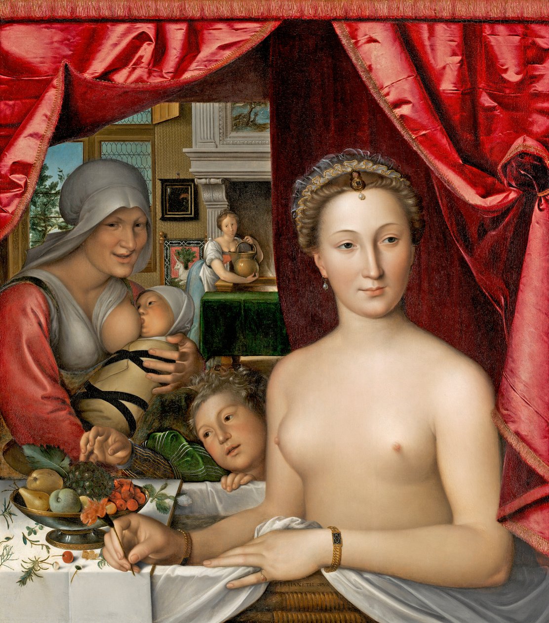 Een Dame in haar Bad, c.1571 door François Clouet