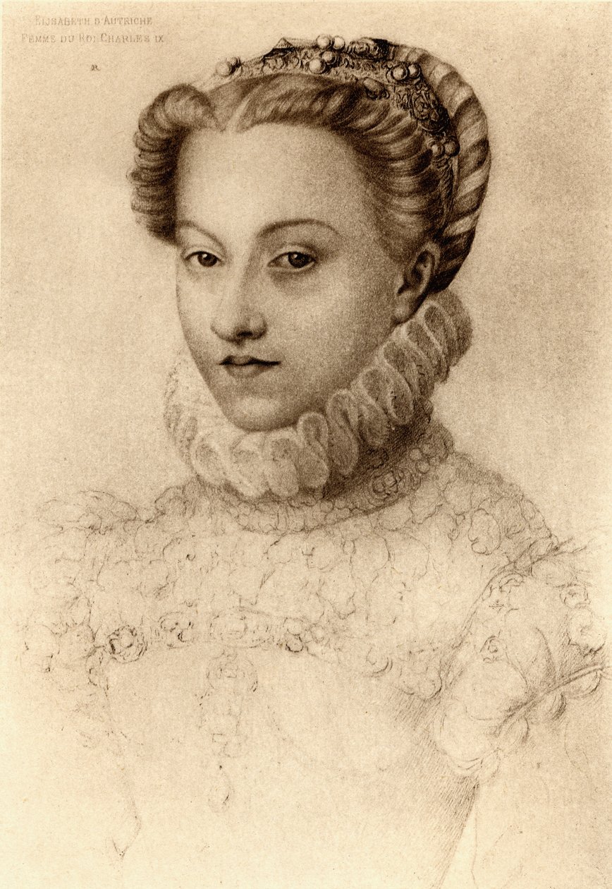 Elizabeth van Oostenrijk, Koningin van Frankrijk (1554-92) door François Clouet