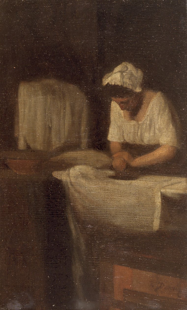 Een vrouw strijkt, De wasvrouw, c1850 door François Bonvin