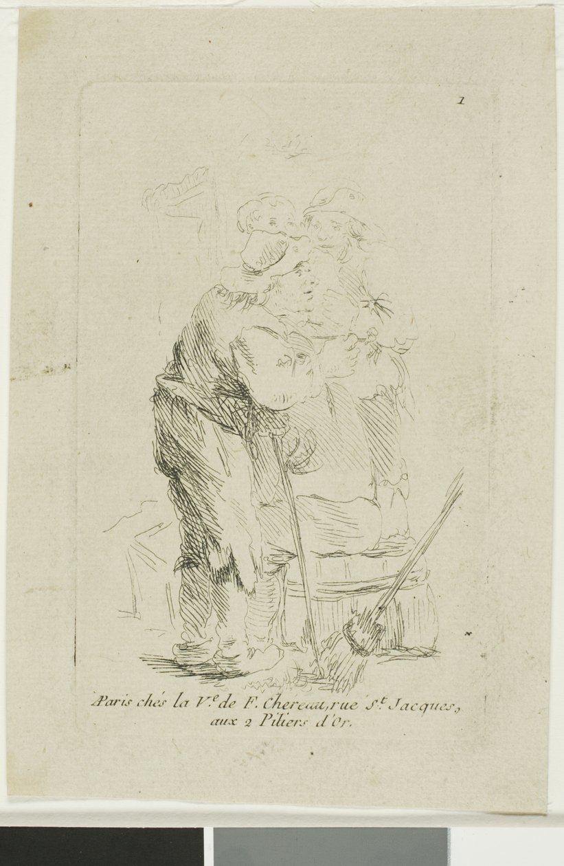 Een slecht geklede boer door François Boucher