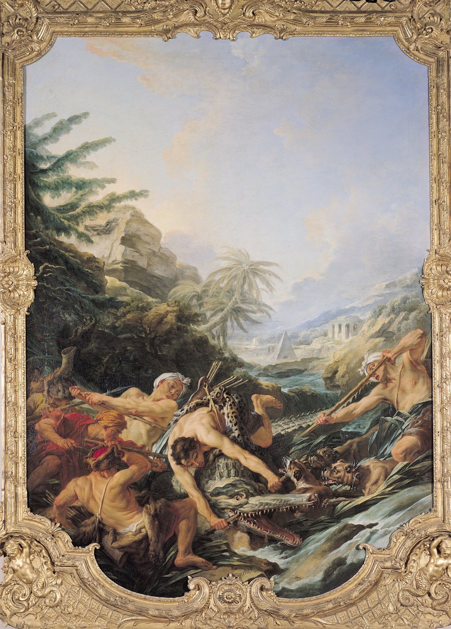 Krokodillenjacht door François Boucher