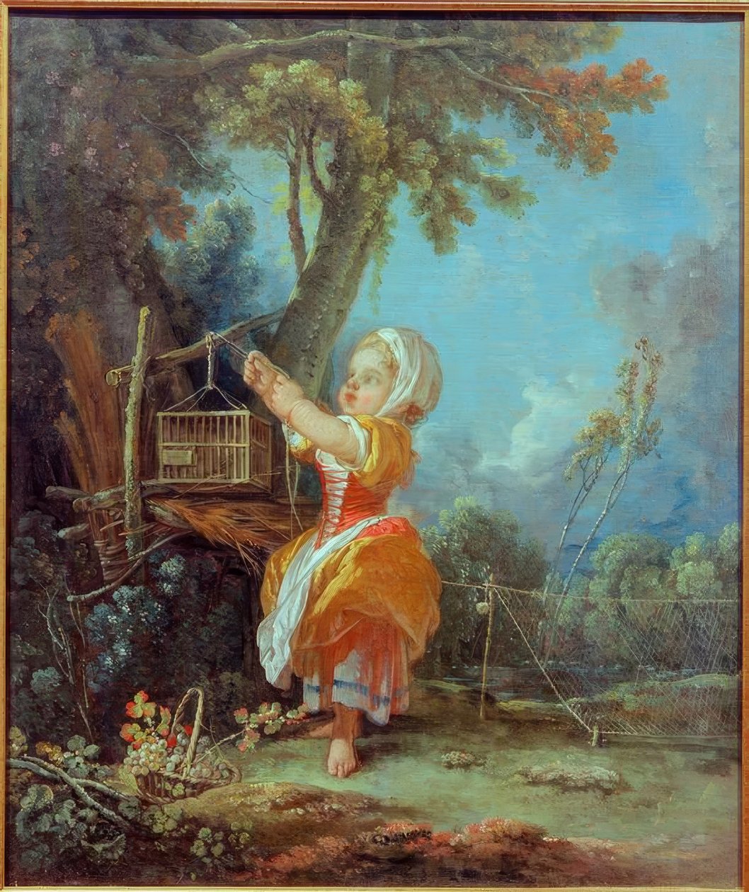 Het kleine vogelvangerinnetje door François Boucher