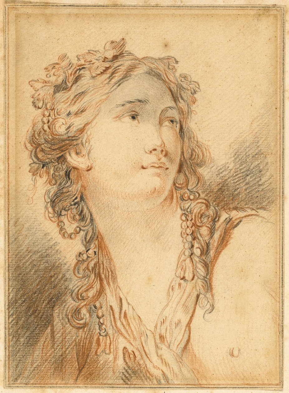 Kop van Bacchante door François Boucher