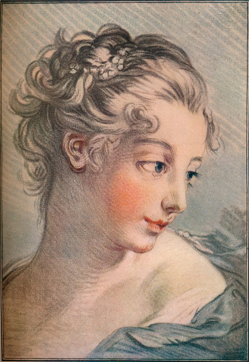 Hoofd van een Meisje, 18e eeuw door François Boucher