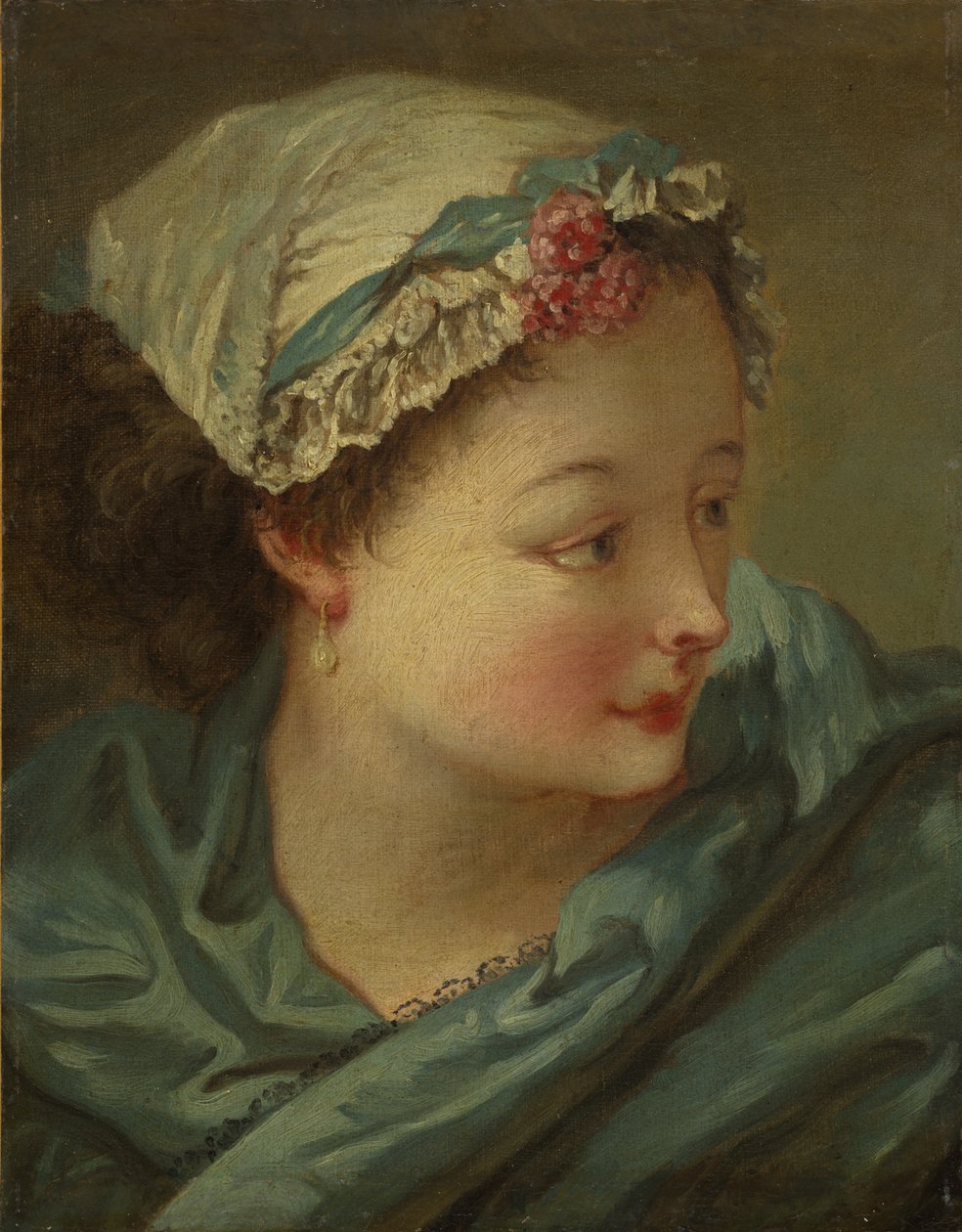 Hoofd van een Jonge Vrouw door François Boucher