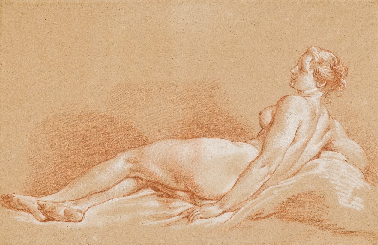 Jonge vrouw liggend door François Boucher