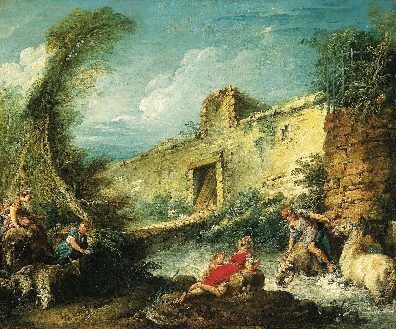 De oversteek van de rivier door François Boucher