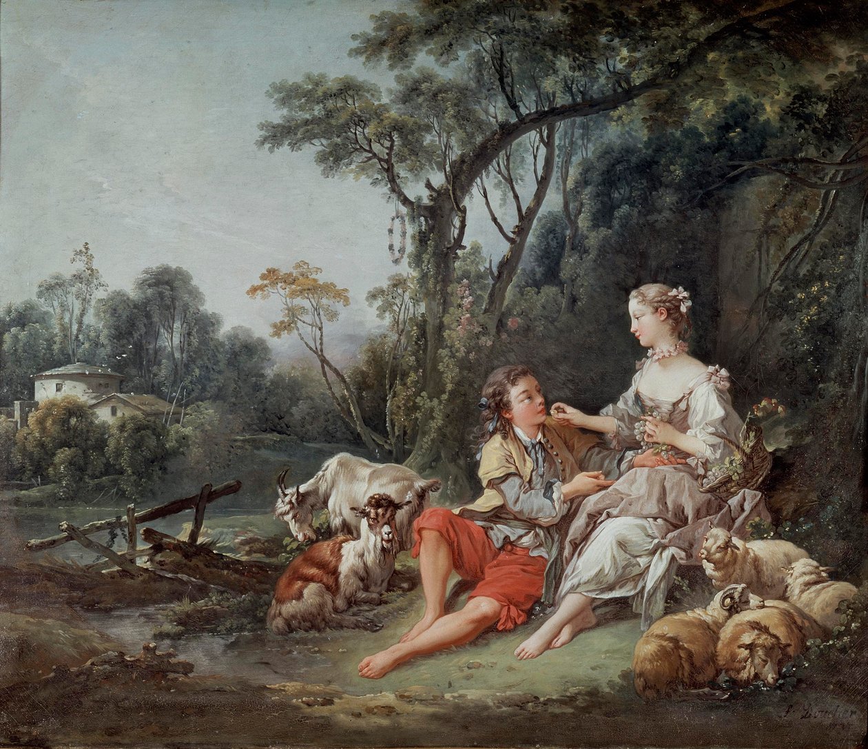 Denkt hij aan de Druiven?, 1747 door François Boucher