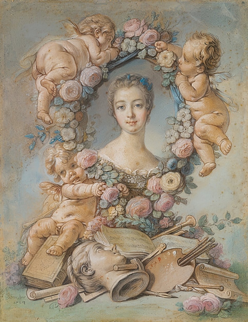 Portret van Marquise de Pompadour (1721-1764). 1754 door François Boucher