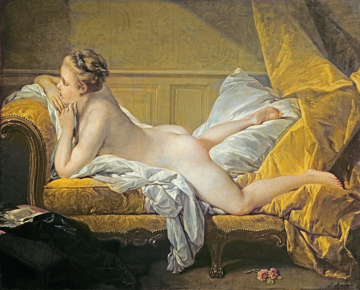 Liggend naakt (Miss OMurphy) door François Boucher