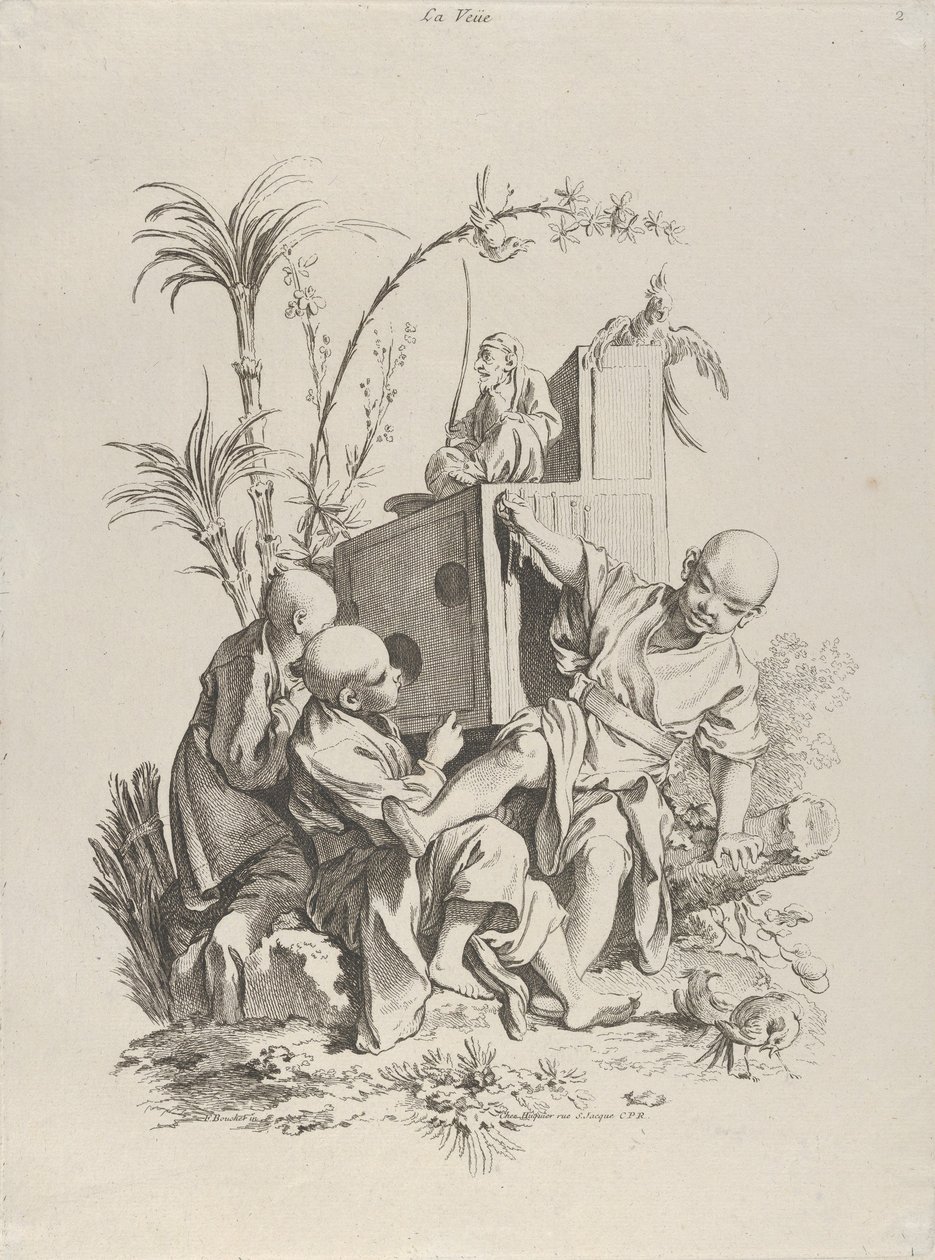 Gezicht, 1720-70 door François Boucher
