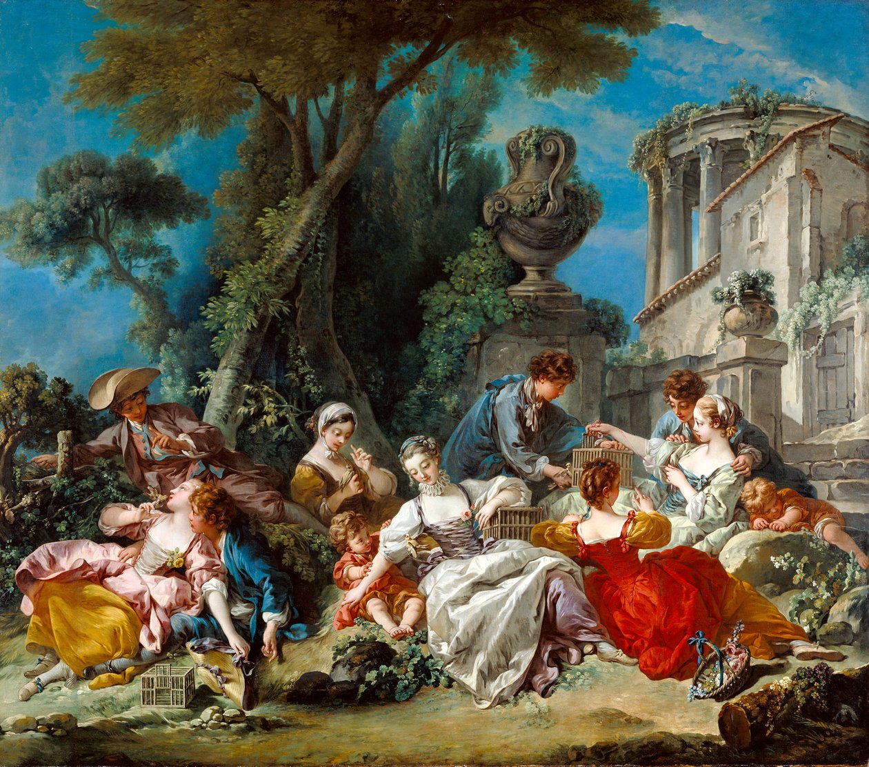 De Vogelvangers, 1748 door François Boucher