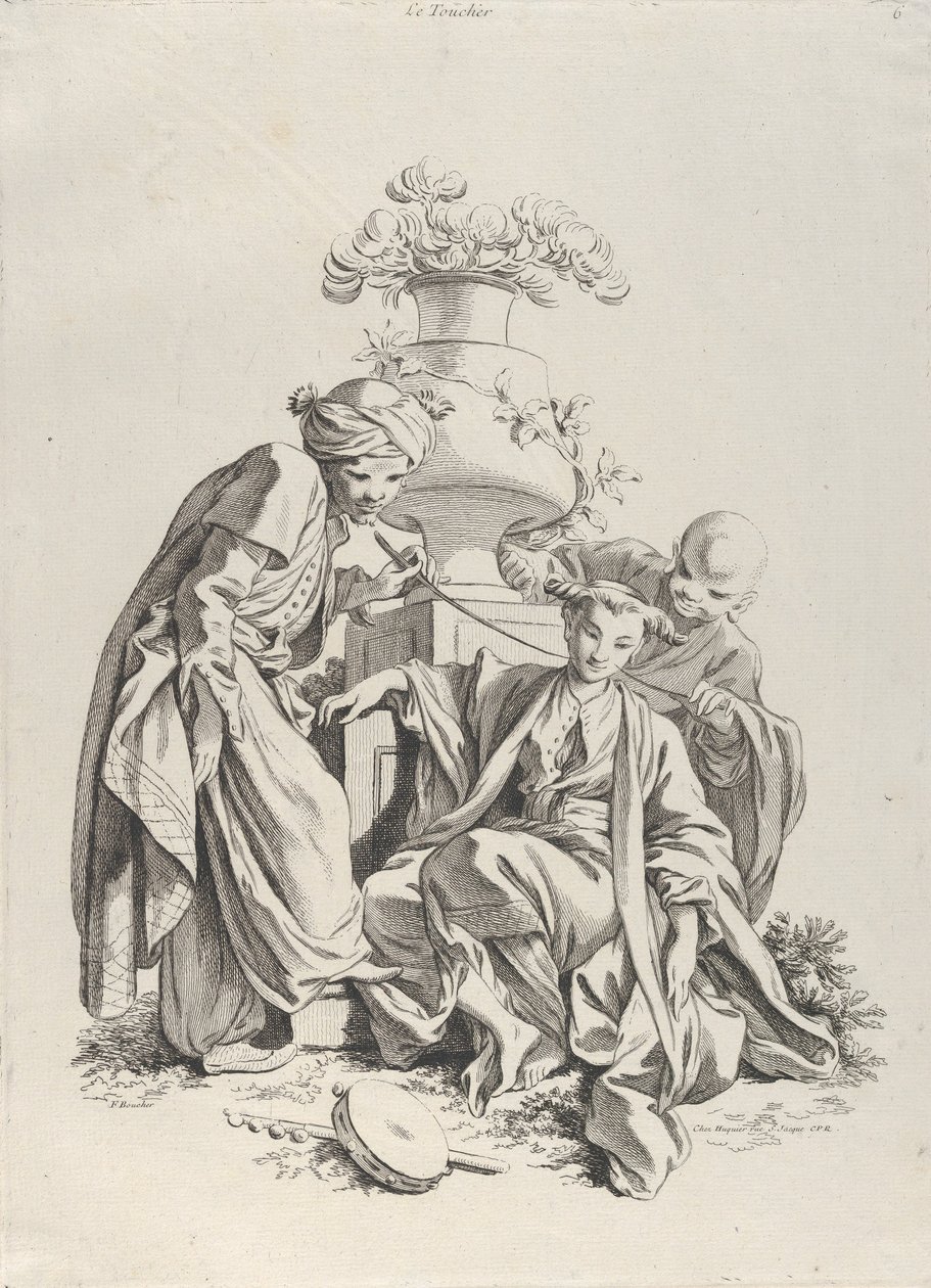 Aanraking, uit De Vijf Zintuigen, 1720-70 door François Boucher