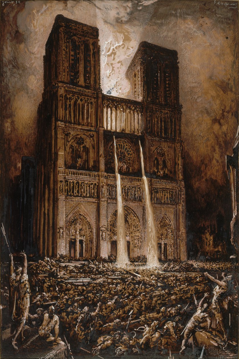 Aanval op de Notre-Dame. door François Chifflart