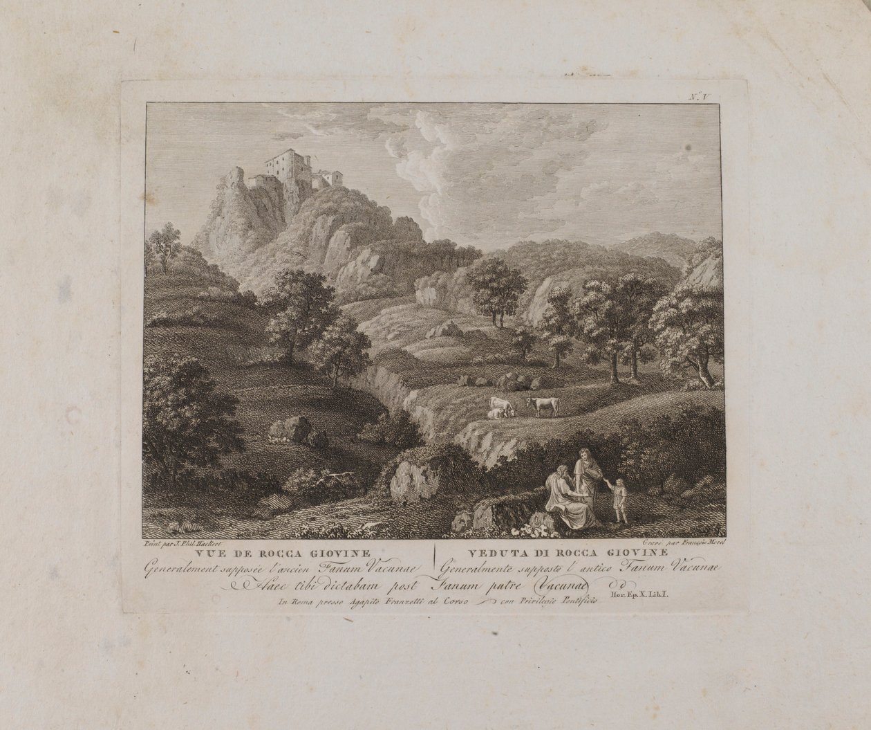 Gezicht op Rocca Giovine (nr. V) door François Morel