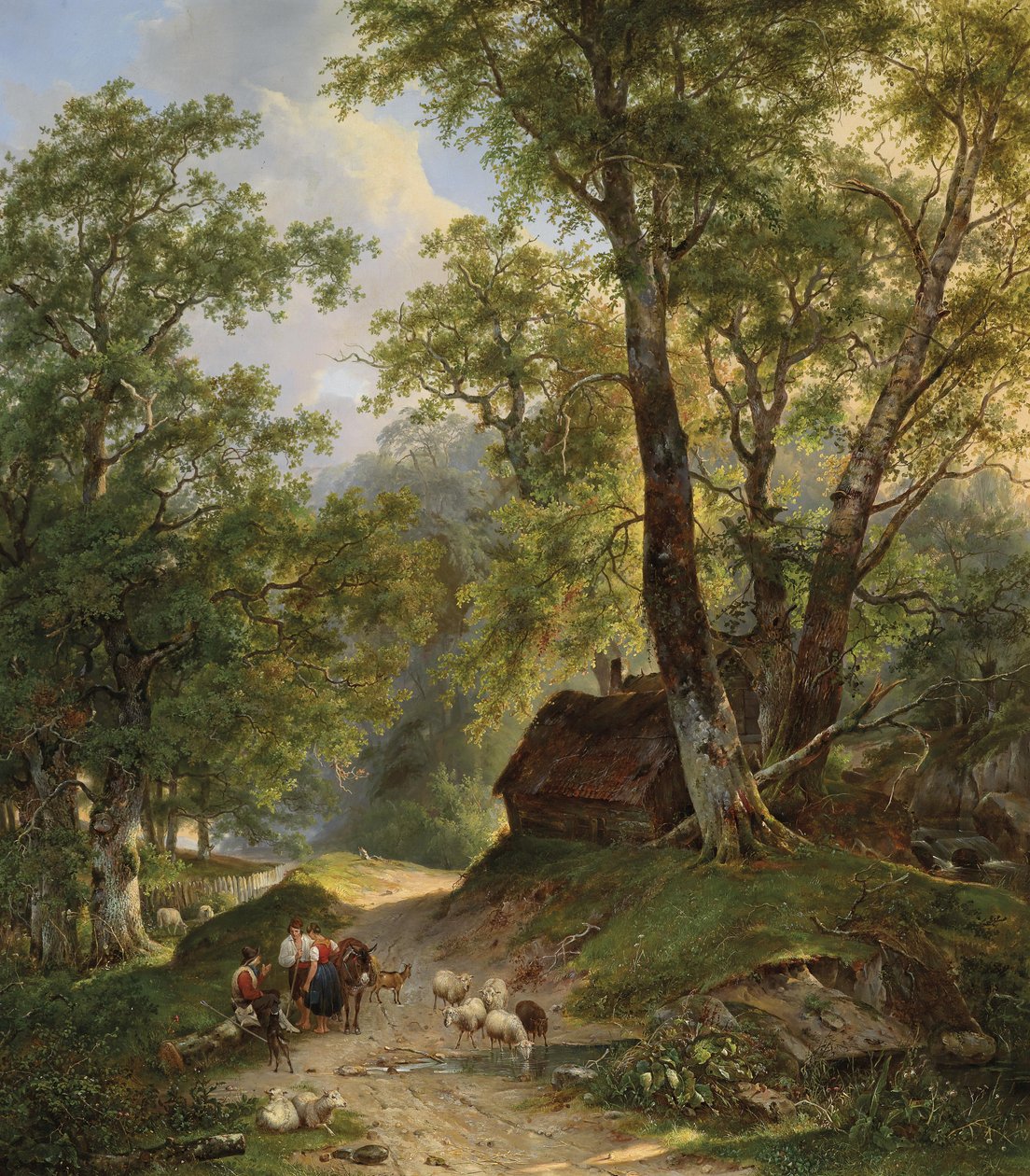 Ontmoeting van de herders op de terugweg door Frans Arnold Breuhaus de Groot