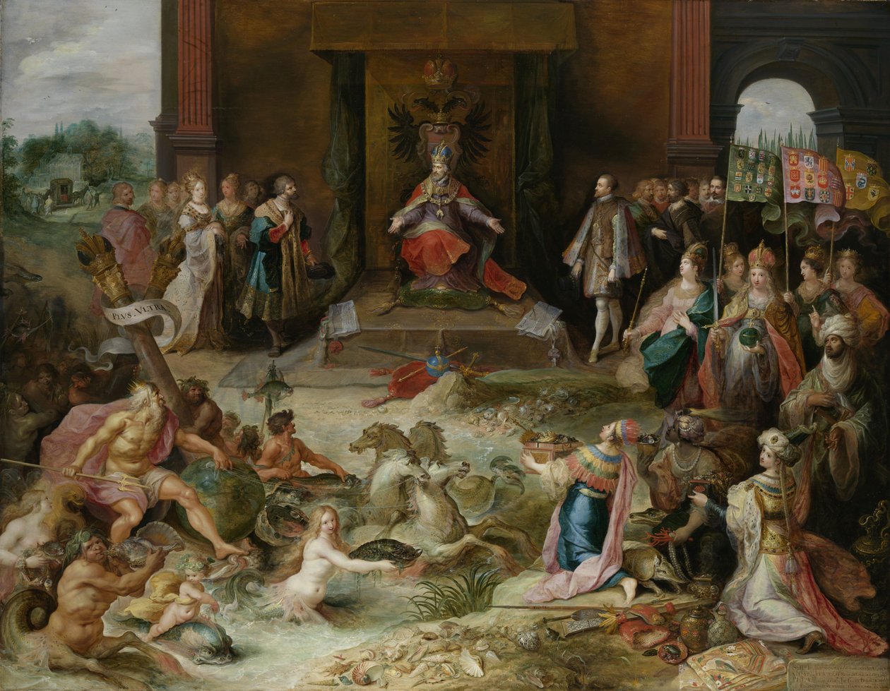 Allegorie op de Troonsafstand van Keizer Karel V in Brussel door Frans Francken the Younger  