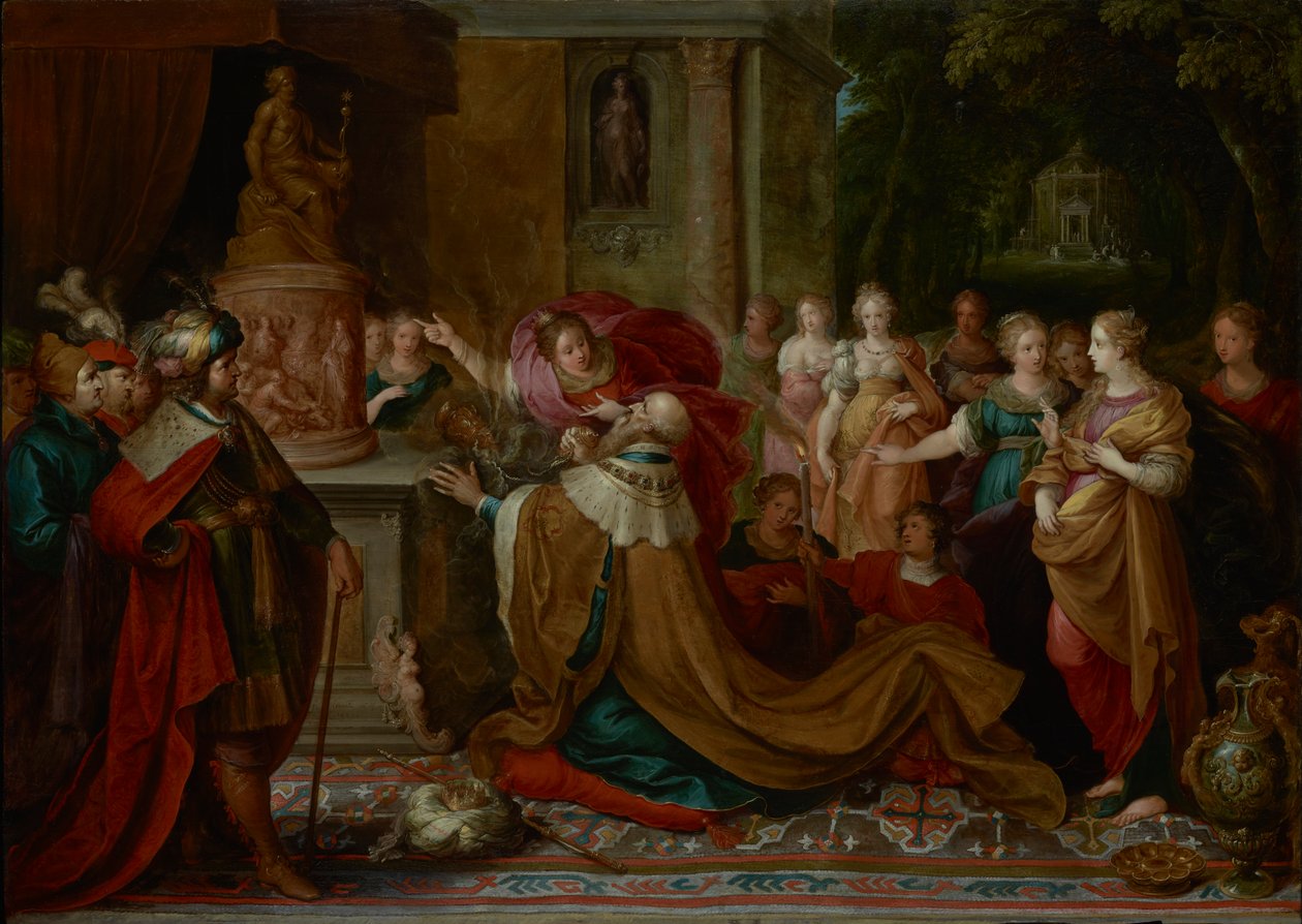 De afgoderij van Salomo door Frans Francken the Younger  
