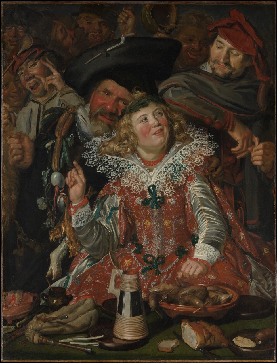 Vrolijke mensen tijdens Vastenavond door Frans Hals