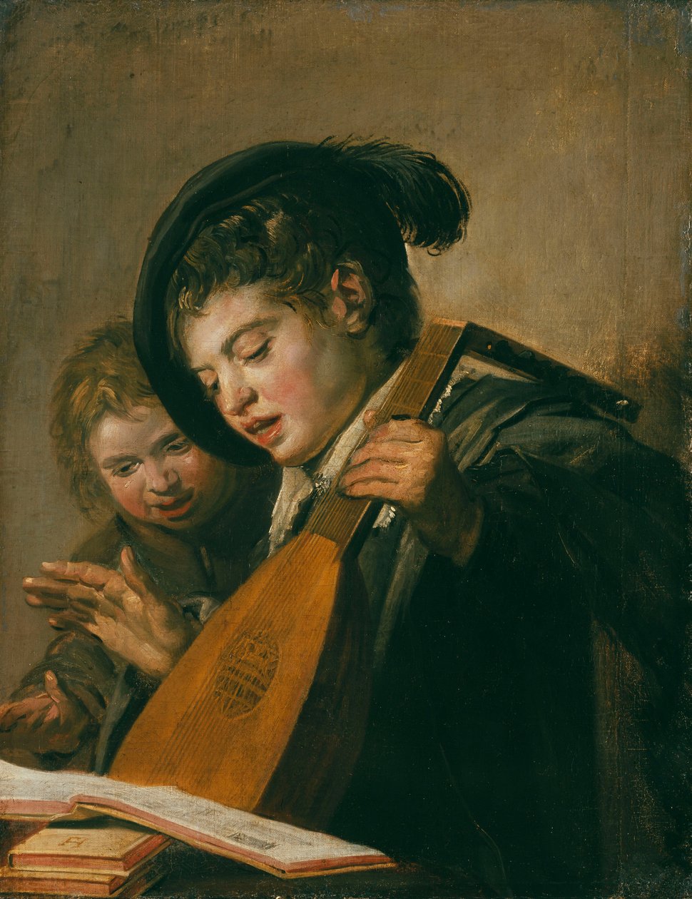 Twee musicerende jongens door Frans Hals
